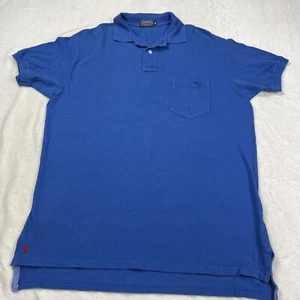 Ralph Lauren Polo Country Pocket Polo Shirt Blue Cotton Made in USA Dry Goods - Picture 1 of 6