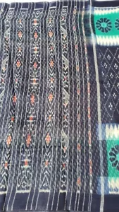 Saree Cotton Silk Ikkat Pattern Unstitched Blouse Bollywood Party Festive Wear - Picture 1 of 13