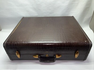 Maleta equipaje vintage Samsonite 4137 cuero imitación cocodrilo marrón Foto 1 de 4