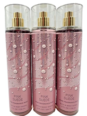 Bath & Body Works LOTE de 3 Botellas de Gamuza Rosa Fragancia Fina Spray 8 OZ Foto 1 de 2