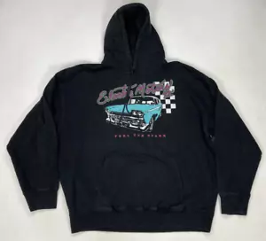 Brandy Melville Electric Motors 77 Pullover Hoodie Women XL Black One Size - Picture 1 of 8
