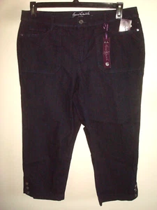 Damen Denim Capri Jeans Größe 12 Gloria Vanderbilt Abnehmen dunkel gewaschen neu mit Etikett - Bild 1 von 2