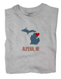 Alpena Michigan MI T-Shirt HEART - Picture 1 of 6