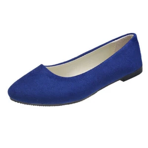 Nuevo Mujer Bailarina Dolly Pumps Zapatillas Planas Zapatos Gamuza Talla/ - Imagen 1 de 25