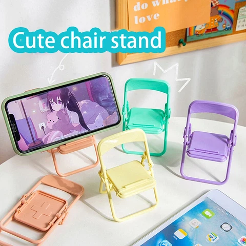 Cute Chair Mobile Phone Holder Foldable Desktop Cellphone Bracket Desktop De~IT Cover