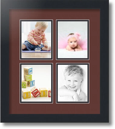 ArtToFrames Collage Mat Picture Photo Frame - 4 4x5" Openings in Satin Black 5 - Image 1 of 1