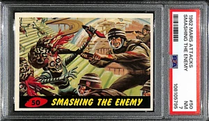 1962 Topps Mars Attacks Trading Card #50 Smashing The Enemy PSA 7 NM 7707 - Picture 1 of 4