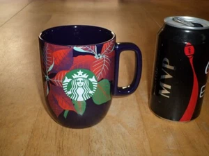 STARBUCKS COFFEE - POINSETTIA FLOWERS, Ceramic Coffee Cup / Mug, VINTAGE - Picture 1 of 10