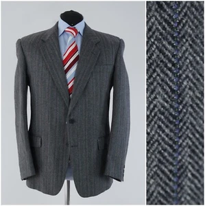 Mens Herringbone Tweed Jacket 42R UK Size ADOLFO TRABALDO Wool Sport Coat Blazer - Picture 1 of 14