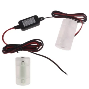 2xLR20 D Battery Eliminators with Red and Black Wires Black Negative Electrode - Picture 1 of 8