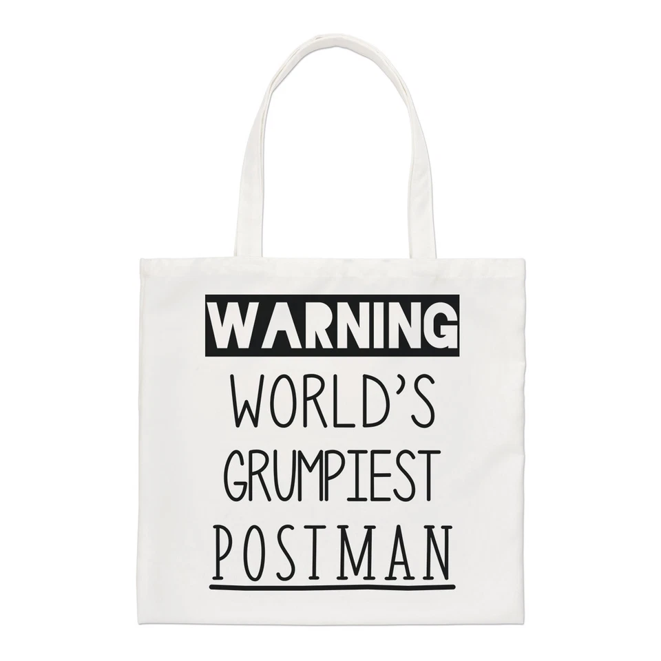 Warning World's Grumpiest Postman Regular Tote Bag Awesome Best Funny Shopper - Bild 1 von 1