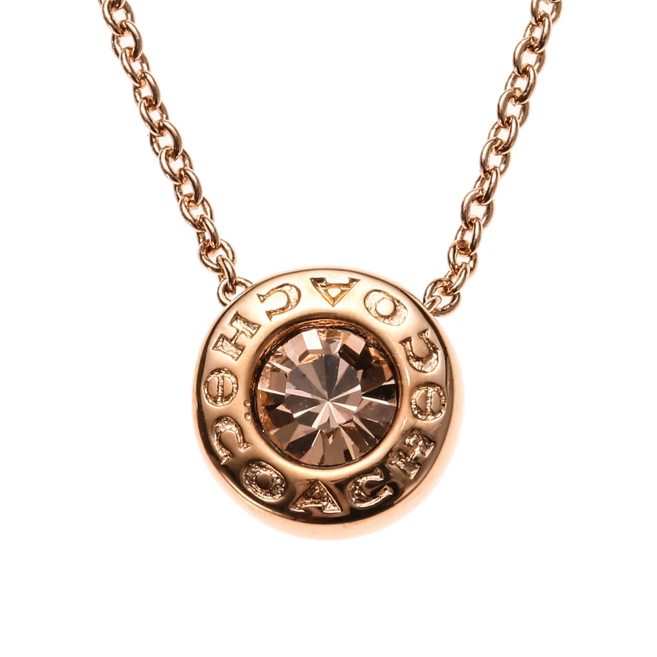 Coach Gold Open Circle Stone Strand Necklace F54514