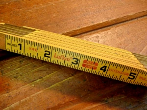 Vintage Lufkin Carpenters Ruler 72" With 6" Extension Red End x46 Folding - Picture 1 of 7