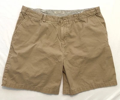 Pantalones Cortos Chinos Island Republic Caqui Frente Plano 9" Entrepierna 100% Algodón Para Hombre Talla 42 Foto 1 de 4