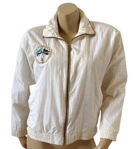 PETITE SOPHISTICATE Womens Size P Vintage Nautical Zip Front Windbreaker Jacket - Picture 1 of 10