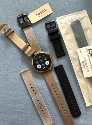 Fossil Gen 6 Smartwatch Damen m. orig. Lederarmband + 4 Armbänder, rose`gold - Bild 1 von 4