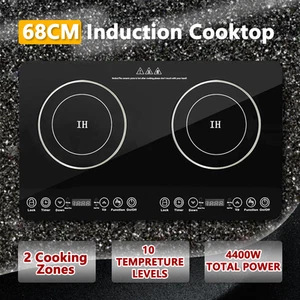 Black Electric Induction Cooktop 68cm Portable Kitchen Ceramic Glass Cooker New - Picture 1 of 11
