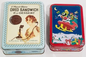 Lot 1998 Looney Tunes Marvin The Martian Christmas Tin / 1986 Oreo Sandwich Tin  - Bild 1 von 10