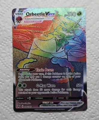 Orbeetle VMAX (Secret) 186/185 Swsh04: Vivid Voltage Holo Pack Fresh - Image 1 of 2