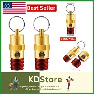 2 Stück 1/4 Zoll NPT Messing Überdruckventile 200 PSI Sicherheitsrückschlagventil - Bild 1 von 8