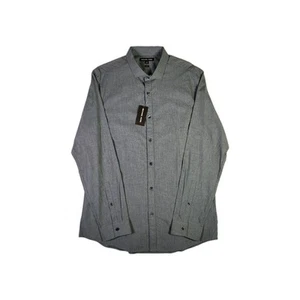 Michael Kors Oberhemd Herren XL Slim Fit Grau Langarm Knopfleiste Baumwolle Neu - Bild 1 von 11