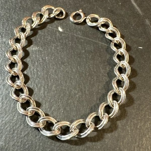 Danecraft Tarnish Free 925 Sterling Silver Double Link Bracelet 8” 13g 8mm - Picture 1 of 7