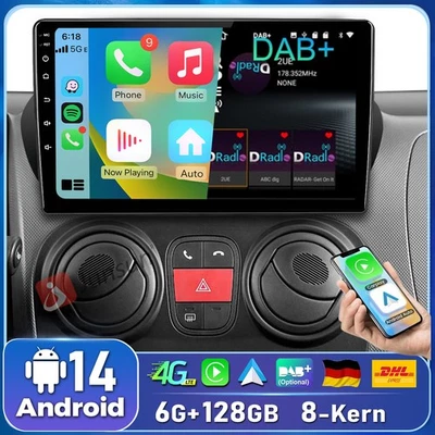 128G 8Kern Carplay Für Fiat Fiorino Qubo Nemo Bipper Android14 Autoradio GPS DAB - Bild 1 von 4