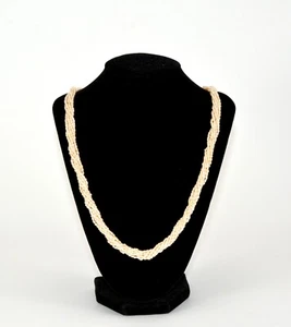 Beautiful Vintage Knotted Freshwater Pearl Necklace w Gold Flower Clasp - 47g - Picture 1 of 9