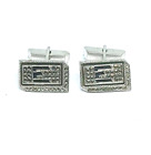 Sterling Silver Cufflinks Initial E Marcasite Stones vintage Men Shirt Accessory