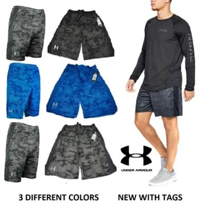 Camouflage Uomo Under armour Palestra Larga Heatgear Atletico Logo Shorts M L XL - Picture 1 of 12