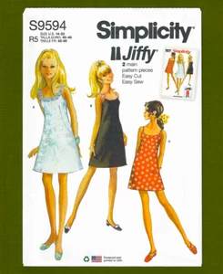 Easy 60s Vintage A-Line Dress Sewing Pattern~Jiffy (Sizes 14-22) Simplicity 9594 - Picture 1 of 5