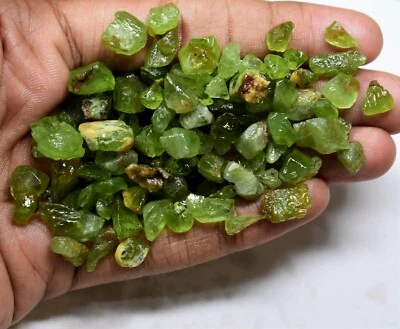 50 Carat Natural Raw Green Peridot For Strand Rough Semi Precious Stone V5072 - Image 1 of 4
