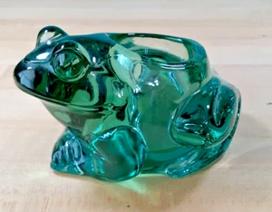 Candelabro rana de vidrio verde vintage luz de té 3" x 5" marcado - Imagen 1 de 6