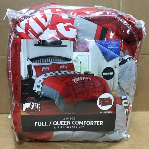 NCAA Ohio State Buckeys Full/Queen Bedding Comforter Pillowcase Set Cover