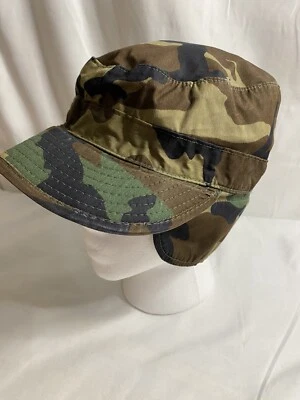 Vintage 93” Army Cap Class 1 Camouflage Pattern Cap w/ Ear Flaps Hat Size 7 - Image 1 of 4