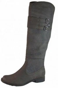 Brown Faux Leather Ladies Knee High Flat Boots Buckles NEW Reduced RRP £45 - Picture 1 of 1