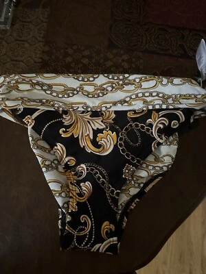 Traje de baño Boston Proper nuevo con etiquetas Carmen Marc Valve bikini alto talla mediana negro/mul Foto 1 de 4