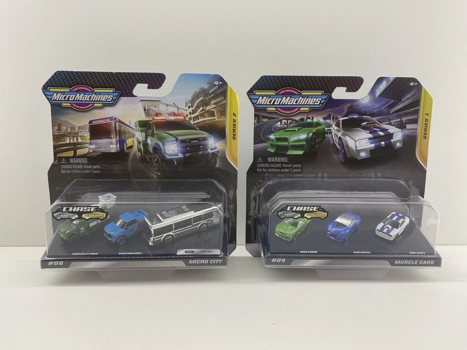 Micro Machines Muscle Cars & Micro City With Silver Bus #4 & #6  - Image 1 of 1