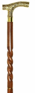 Designer Brass Victorian Handle Wooden Vintage Style Walking Stick Cane Antique - Picture 1 of 4