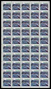 Canada Stamps — Full Pane of 50 — 1974, Christmas / Nativity #651 — MNH