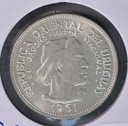 1961 Uruguay 10 Peso Anniversary 0.9 Silver Coin ~ BU UNC ~ *N523