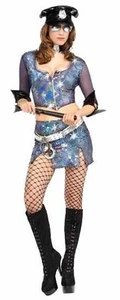 Officer Miranda Wright Police Sequin Fancy Dress Up Halloween Sexy Adult Costume - Picture 1 of 6