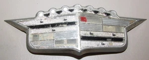 1956 Cadillac Front Hood Crown Emblem Bezel w/ Insert - Picture 1 of 10