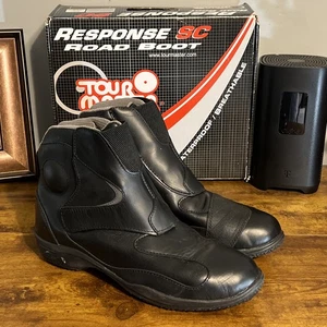 Tour Master Riding Boots Men 12 Black Leather Response SC Motorcycle Road Boot - Picture 1 of 21