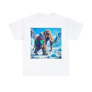 Unisex Adult T Shirt Streetwear Woolly Mammoth Ice Age Designer Graphic Tee Cool - Picture 1 of 16