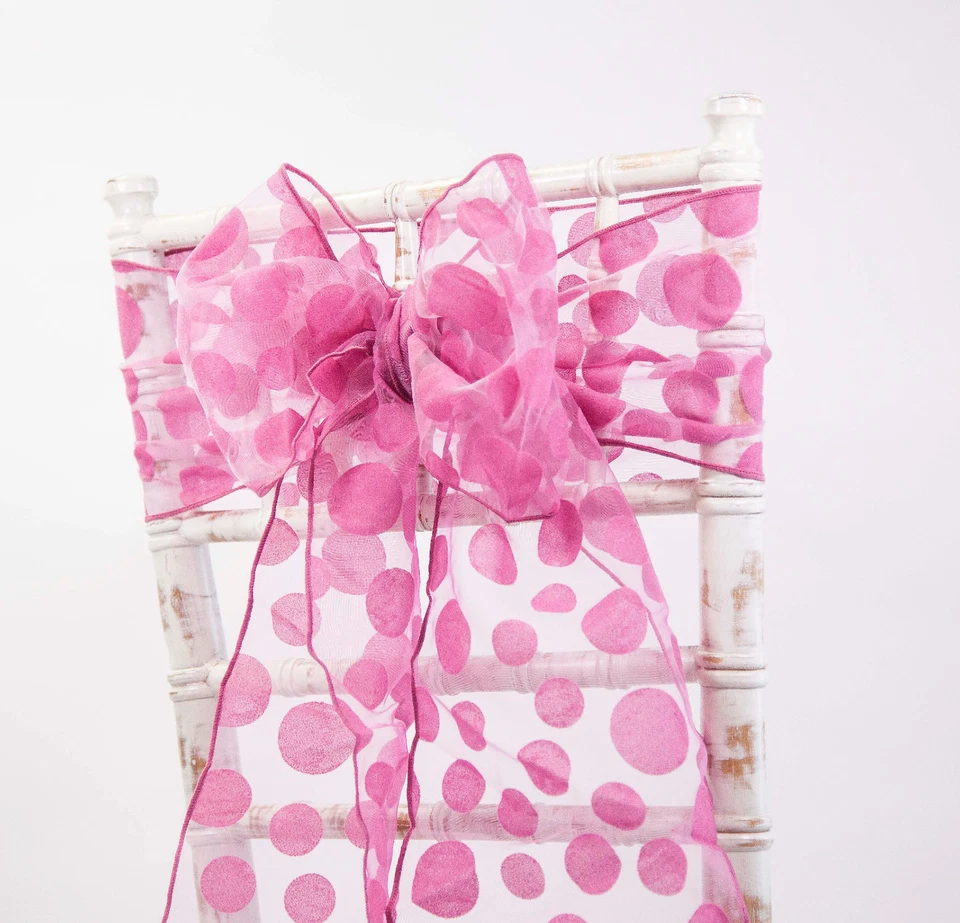 СТУЛ ЧЕХОЛ БАНТ ПОЯСА СВАДЬБЫ ВЕЧЕРИНКИ ДЕКОР ГОРОШЕК СТАЯ ОРГАНЗА ТКАНИ - Изображение 1 из 1