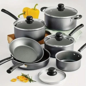 10 Piece Durable Stainless Steel Nonstick Cookware Set With Lids And PFOA Free - Picture 1 of 7