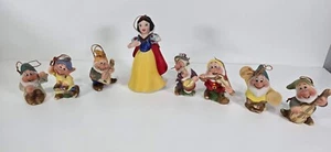 Vintage 1970s Schmid Disney Snow White & the Seven Dwarves Ceramic Figurine Set - Picture 1 of 14