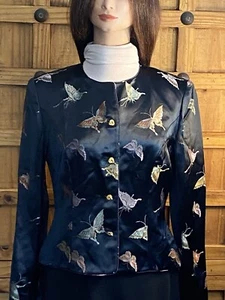 Vintage Maggie London Blouse Size 6 Butterfly Print 80's/90's - Picture 1 of 19