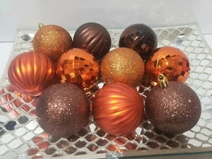 Thanksgiving Fall Harvest Orange Brown Christmas Plastic Ornaments Decor 2.5" - Picture 1 of 3